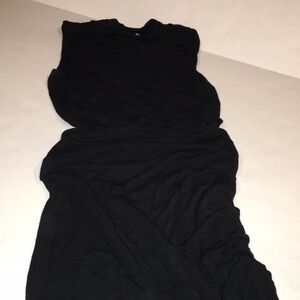 Halogen Black Touched Sleeveless Body on MIDI Dress | XS